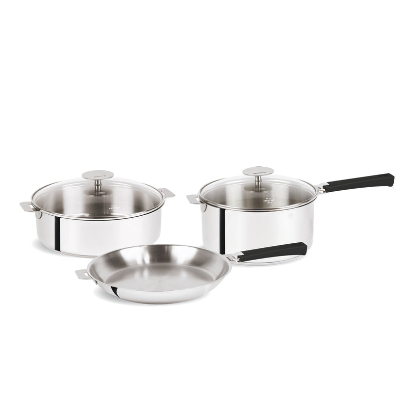 Cristel Mutine Removable Handle - 7-Pc Stainless Steel Cookware Set