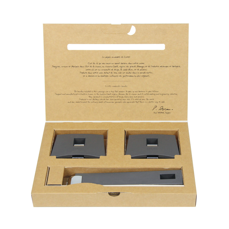 Cristel Mutine Removable Handle - Set of 1 Handle + 2 Side Handles - Grey