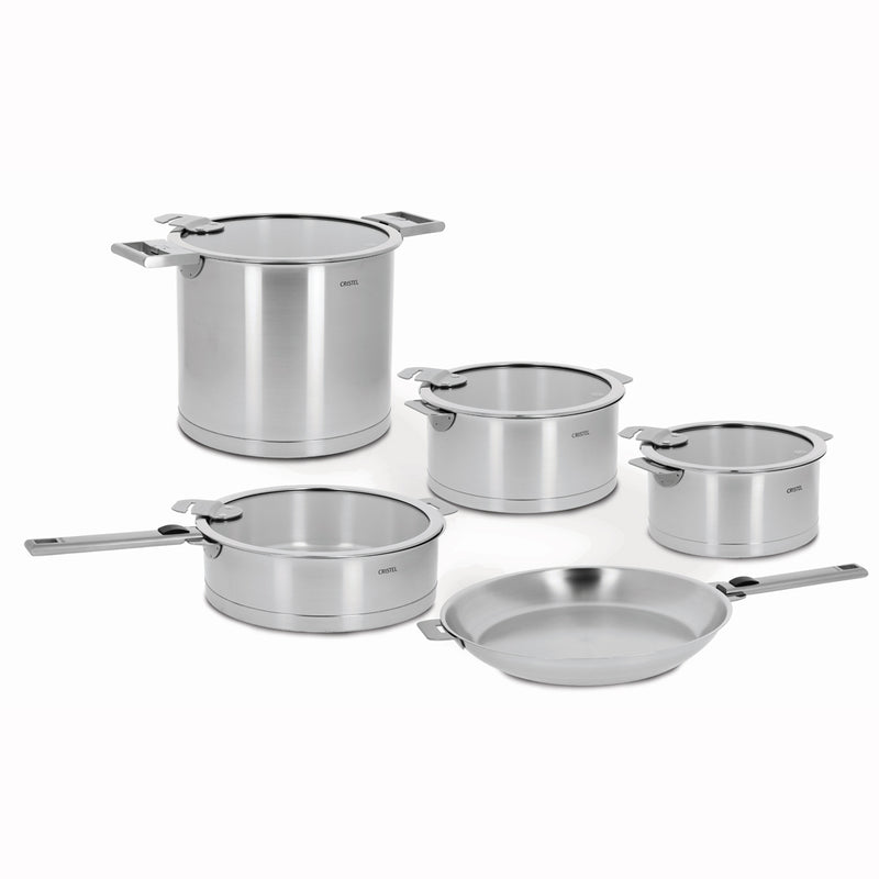 Cristel Strate Removable Handle - 13-Pc Stainless Steel Cookware Set