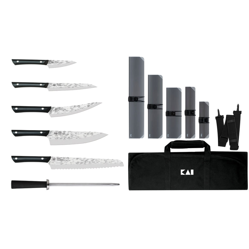 Kai Pro - 7 Pc. Culinary Knife Set w/Knife Roll
