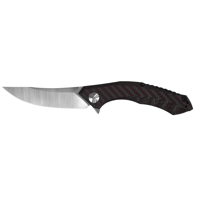Kershaw ZT - 3.7" Sinkevich Flipper Knife - Red Carbon Fiber/Titanium Handle