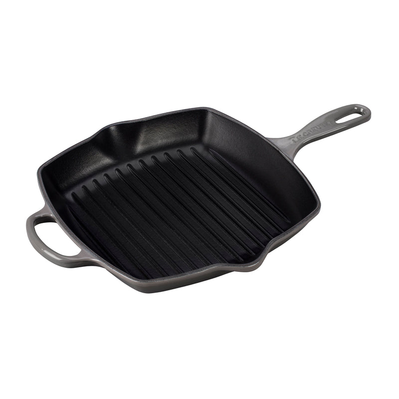 Le Creuset 10 1/4" Signature Square Skillet Grill - Oyster