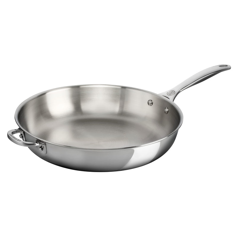 Le Creuset 12.5" Deep Fry Pan with Helper Handle - Stainless Steel