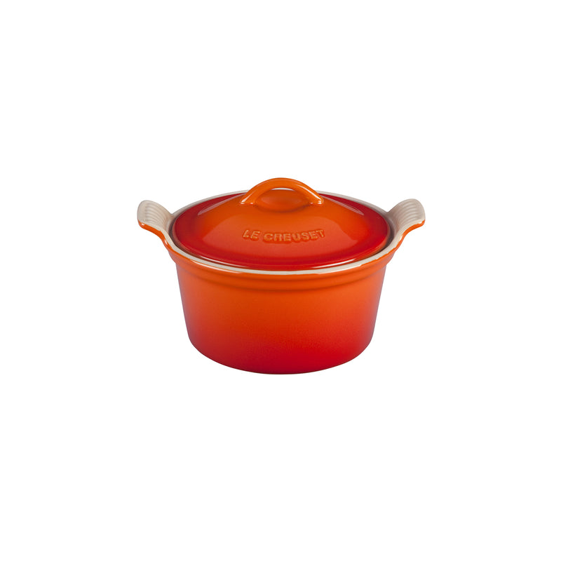 Le Creuset 18 oz. (6 1/4") Heritage Covered Cocotte - Flame