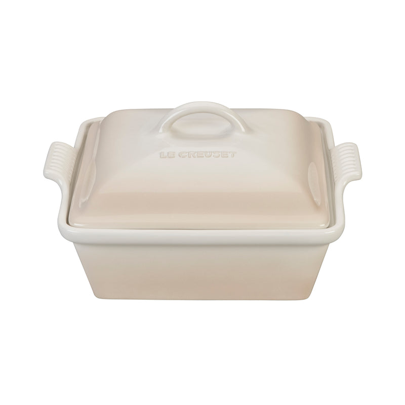 Le Creuset 2 1/2 Qt. (9") Heritage Covered Square Casserole - Meringue