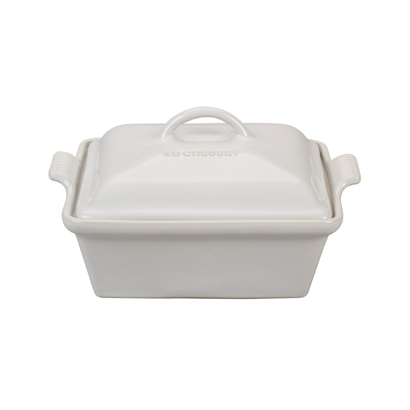 Le Creuset 2 1/2 Qt. (9") Heritage Covered Square Casserole - White
