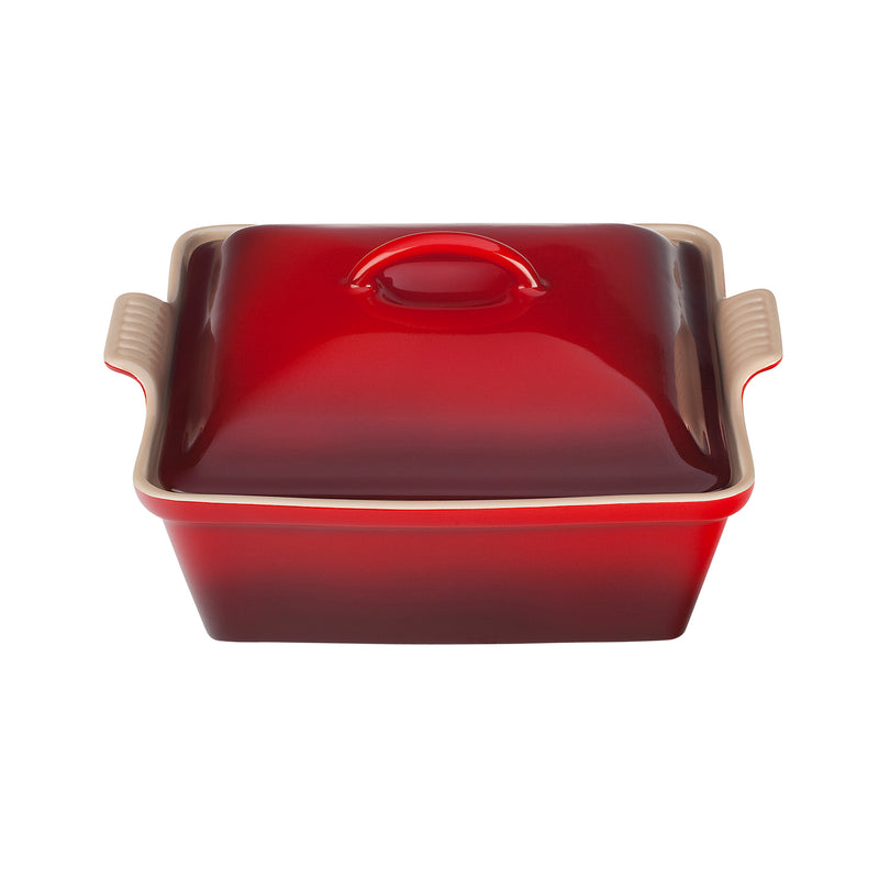 Le Creuset 2 1/2 Qt. (9") Heritage Covered Square Casserole - Cherry