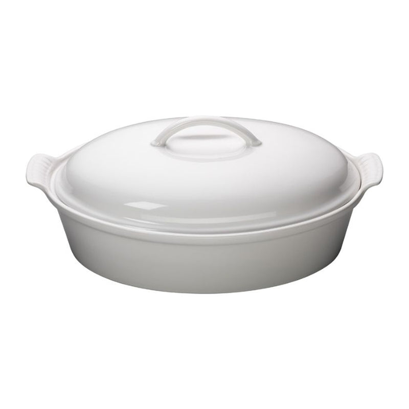 Le Creuset 4 Qt. (14") Heritage Covered Oval Casserole - White