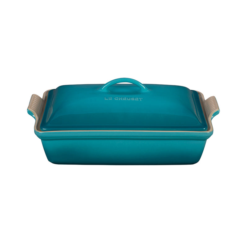 Le Creuset 4 Qt. (12" x 9") Heritage Covered Rectangular Casserole - Caribbean