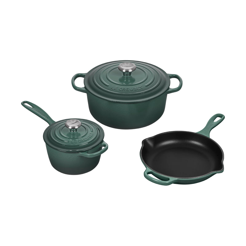 Le Creuset 5-Piece Signature Enameled Cast Iron Cookware Set w/Stainless Steel Knob - Artichaut
