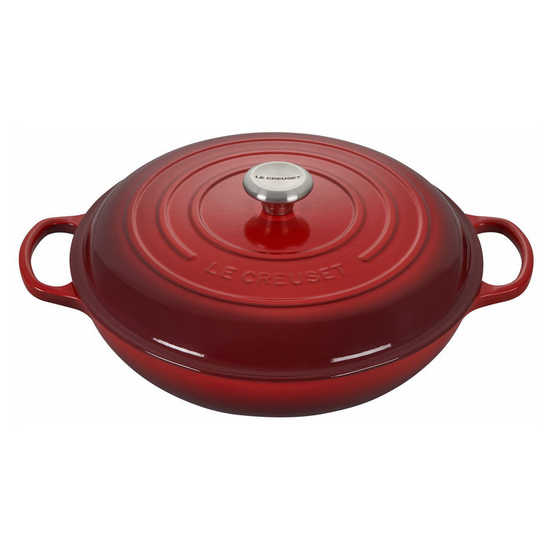 Le Creuset 5 Qt. Signature Braiser w/Stainless Steel Knob - Cerise- Personalized Engraving Available