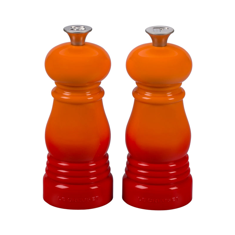 Le Creuset 5" x 2" Petite Salt and Pepper Mill Set - Flame