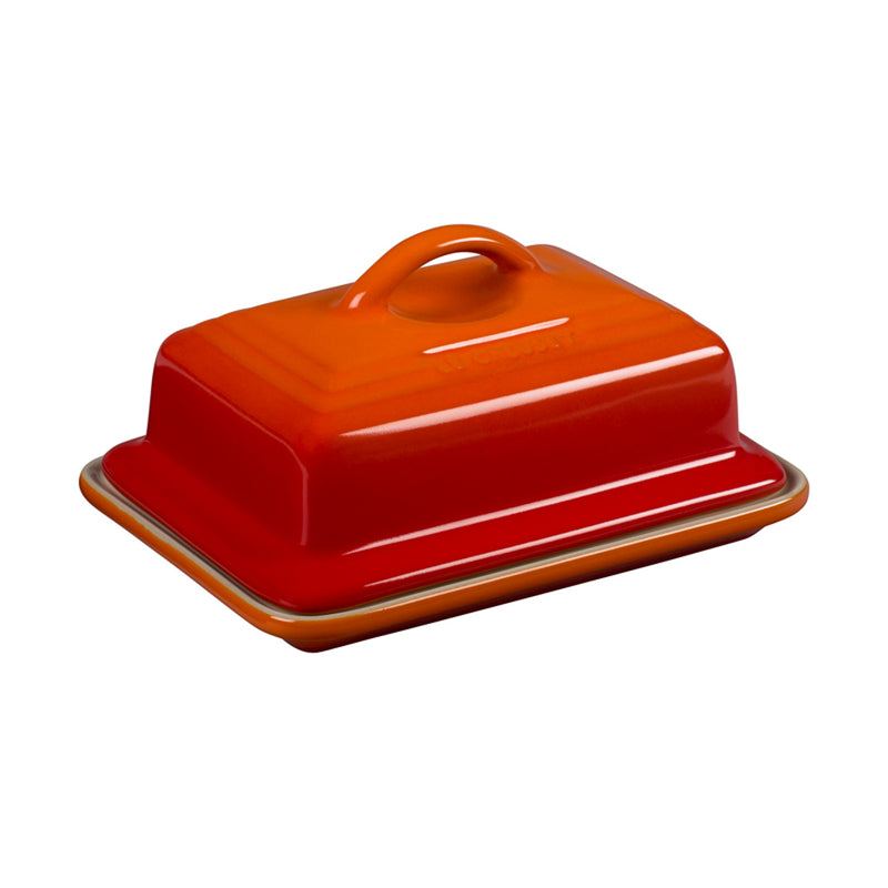 Le Creuset 6 3/4" x 5" Heritage Butter Dish - Flame