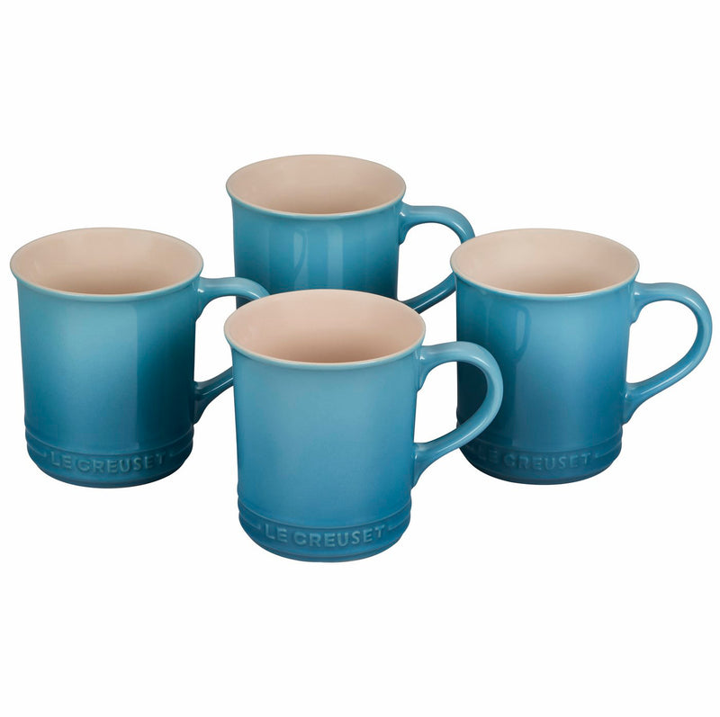 Le Creuset Set of 4 - 14 oz. Mugs - Caribbean