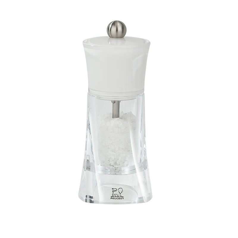 Peugeot Molène White Clear/White Acrylic Salt Mill - 14cm/5.5"