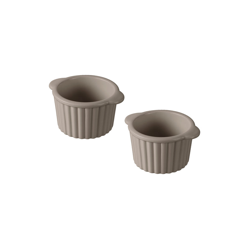 Revol Les Naturels Set of 2 Ramekins - 4.5 oz. - Sesame Grey