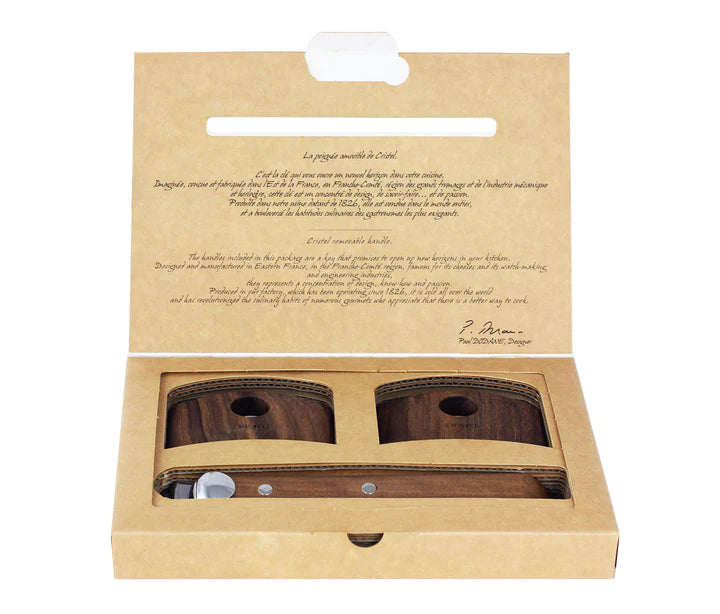 Cristel Detachable Handle Set of 1 Handle and 2 Side Handles Walnut Wood