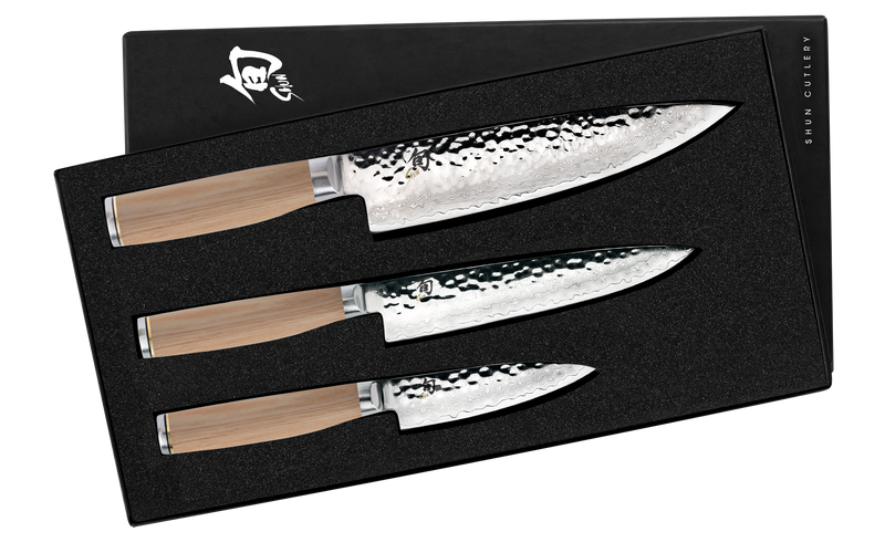 Shun Premier Blonde - 3 Pc. Set: Paring 4", Utility 6 1/2" and Chef's 8"