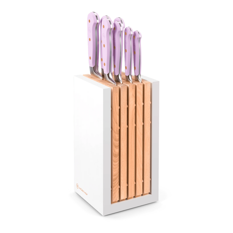 Wusthof Classic Purple Yam - 8 Pc. Knife Block Set, White- Personalized Engraving Available