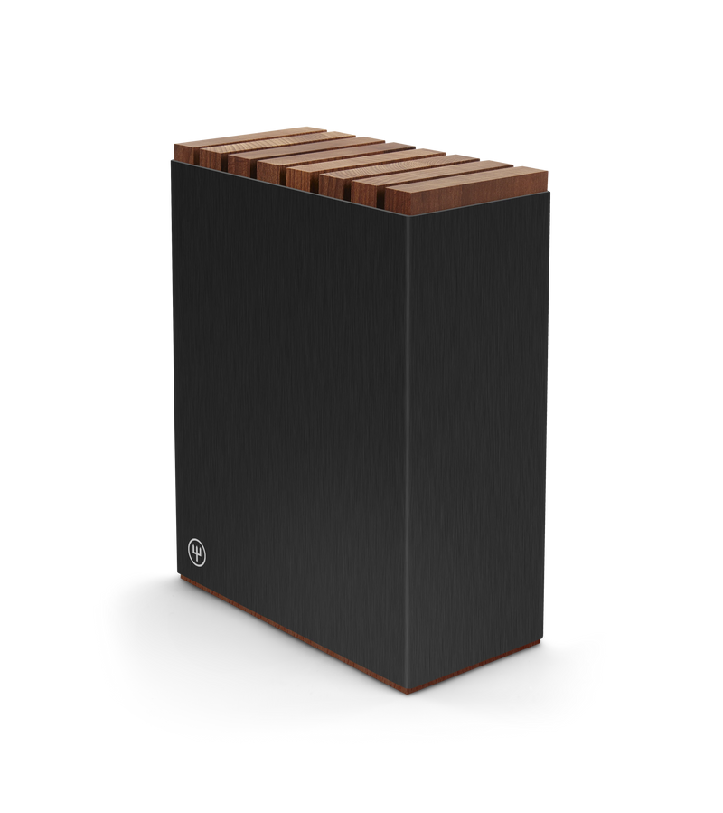 Wusthof Performer 7 Slot Black Aluminum Knife Block w/Wood Insert