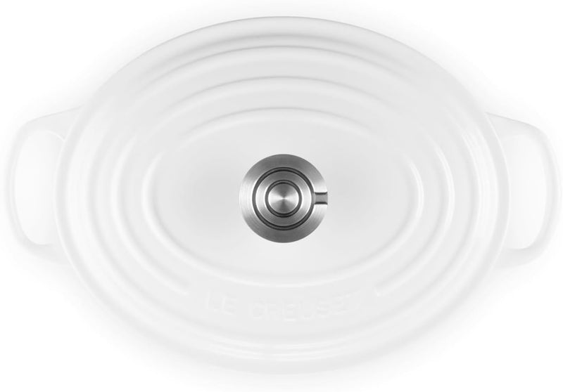 Le Creuset 2 3/4 Qt. Signature Oval Dutch Oven w/Crucible SS Knob - White