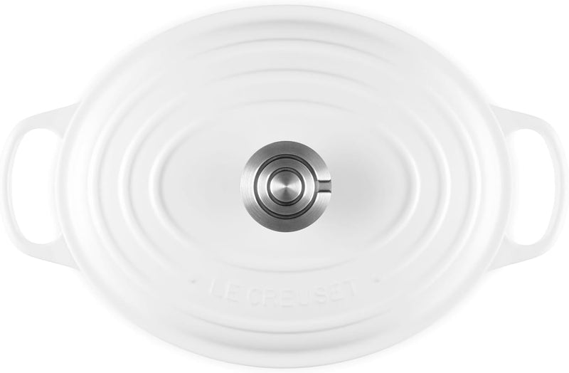 Le Creuset 5 Qt. Signature Oval Dutch Oven w/Crucible SS Knob - White
