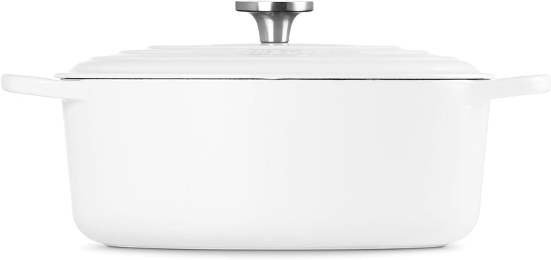 Le Creuset 6 3/4 Qt. Signature Oval Dutch Oven w/Crucible SS Knob - White