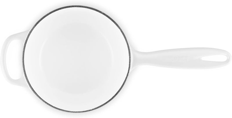 Le Creuset 1 3/4 Qt. Signature Saucepan w/Crucible SS Knob - White