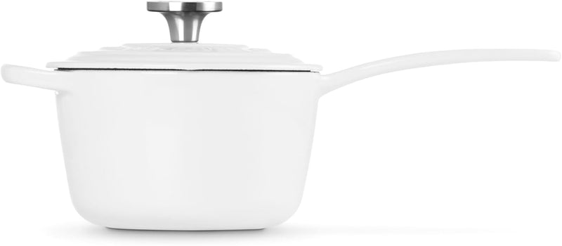 Le Creuset 1 3/4 Qt. Signature Saucepan w/Crucible SS Knob - White