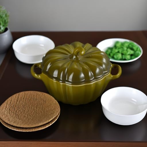 Le Creuset 12 oz. Stoneware Figural Pumpkin Petite Cocotte - Olive