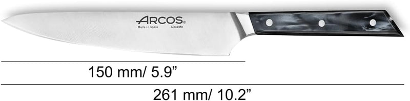 Arcos Eclipse Series - 6" Chef's Knife, Black Acrylic Handle