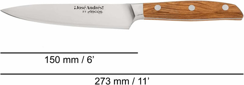 Arcos José Andrés Series - 6" Chef's Knife, Holm Oak Handle