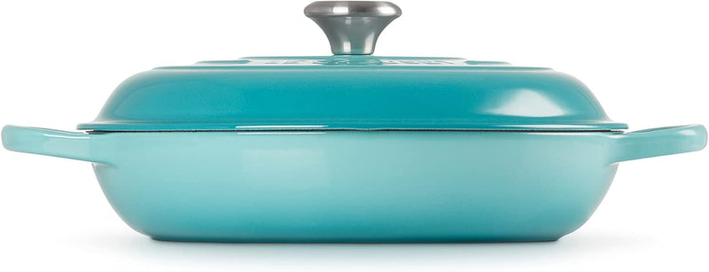 Le Creuset 2 1/4 Qt. Signature Braiser w/Stainless Steel Knob - Caribbean- Personalized Engraving Available