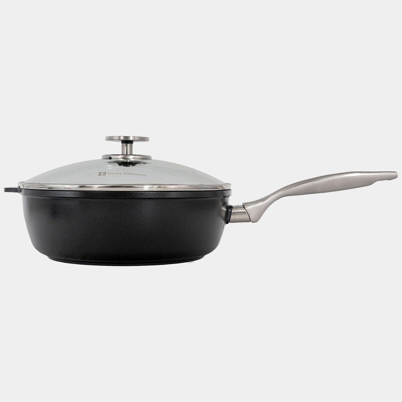 Swiss Diamond - 3.2 Qt. CHD Nonstick Saute Pan w/Glass Lid