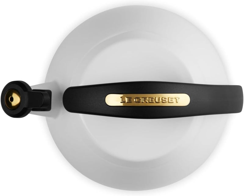 Le Creuset 2.2 Qt. Cloche Kettle w/Gold Knob - White