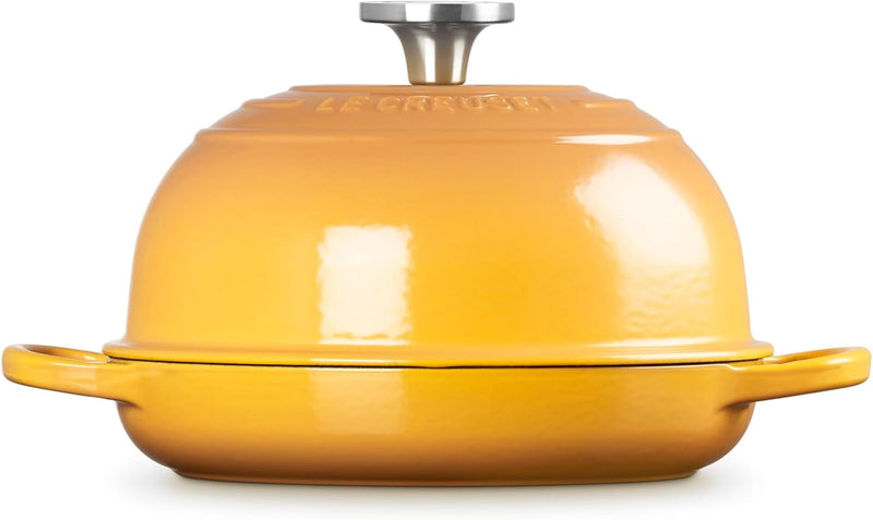 Le Creuset 9 1/2" (1 3/4 Qt.) Enameled Cast Iron Signature Round Bread Oven w/Crucible SS Knob - Nectar