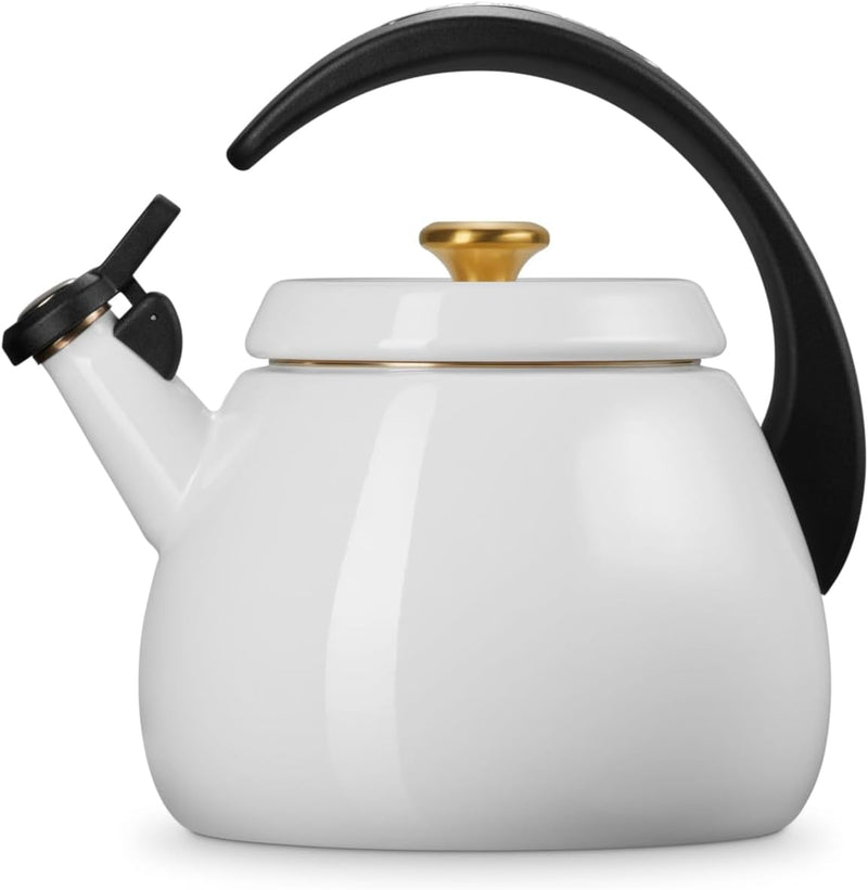 Le Creuset 2.2 Qt. Cloche Kettle w/Gold Knob - White