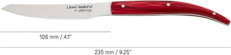 Arcos José Andrés Series - 2 Pc. Steak Knife Set, Red Pearly Marbled Handle