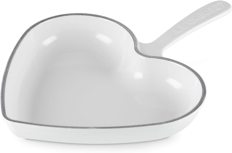 Le Creuset 10 1/4" Enameled Cast Iron Traditional Heart Skillet - White