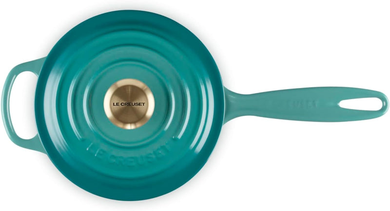 Le Creuset 1 3/4 Qt. Signature Saucepan w/Light Gold Knob - Riviera