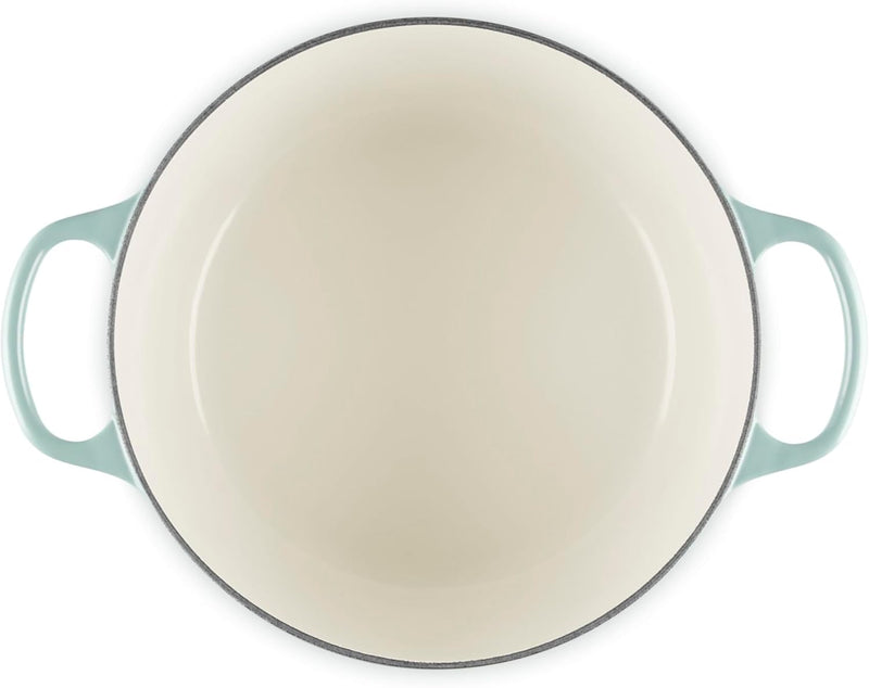 Le Creuset 6 1/2 Qt. Enameled Cast Iron Signature Deep Round Dutch Oven w/Stainless Steel Knob - Sea Salt