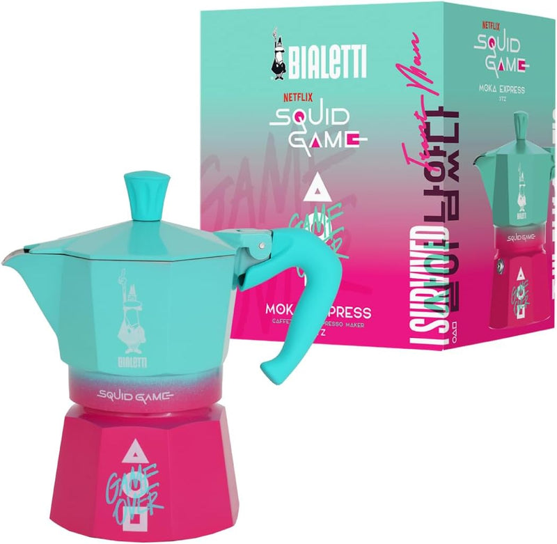Bialetti - Moka Express Stovetop Espresso Maker 3 Cups - Squid Games