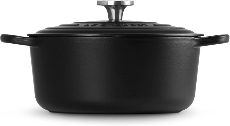 Le Creuset 5 1/2 Qt. Enameled Cast Iron Signature Round Dutch Oven w/Crucible SS Knob - Licorice