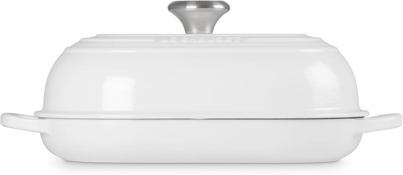 Le Creuset 11 1/2" / 1.5 Qt. Signature Enameled Cast Iron Oval Bread Oven - White