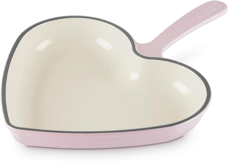 Le Creuset 10 1/4" Enameled Cast Iron Traditional Heart Skillet - Chiffon Pink
