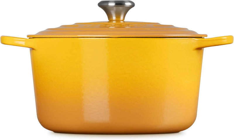 Le Creuset 6 1/2 Qt. Enameled Cast Iron Signature Deep Round Dutch Oven w/Stainless Steel Knob - Nectar