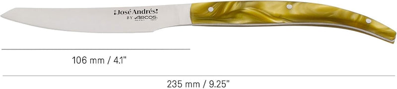 Arcos José Andrés Series - 2 Pc. Steak Knife Set, Green Pearly Marbled Handle