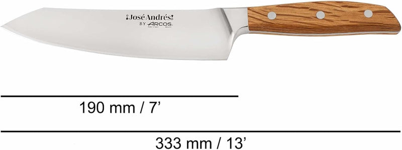 Arcos José Andrés Series - 7" Rocking Santoku Knife, Holm Oak Handle