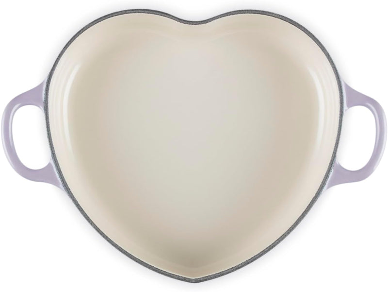 Le Creuset 1 1/4 Qt. Shallow Heart Cocotte w/Light Gold Heart Knob - Provence