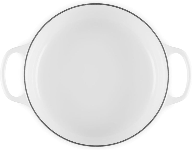 Le Creuset 3 1/2 Qt. Signature Round Wide Dutch Oven w/Stainless Steel Knob - White